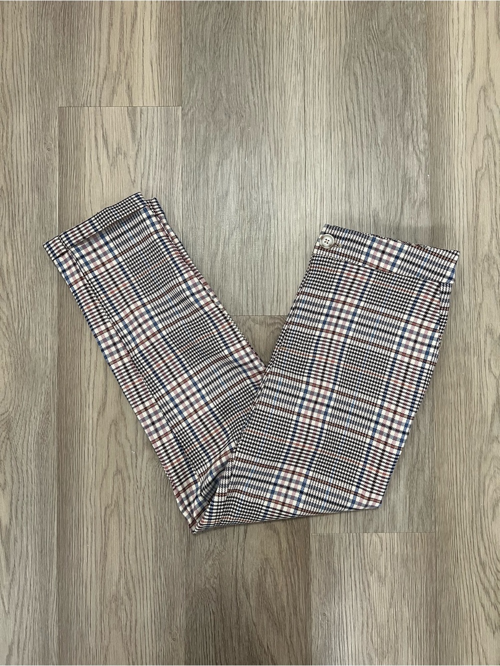 Anthropologie Malcolm Plaid Trousers Pants Size 0 Straight Leg Houndstooth